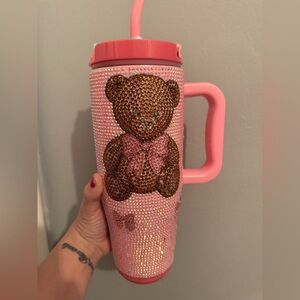 New Simply southern Pink Rhinestone Bear Tumbler